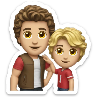 Ryan Goselin playing with Ken Doll sticker