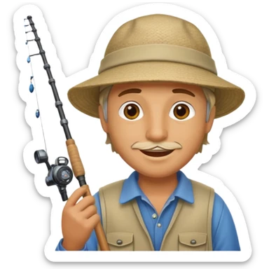 happy fisherman sticker