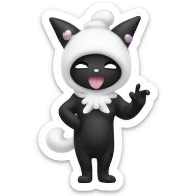 Kuromi blowing a kiss sticker