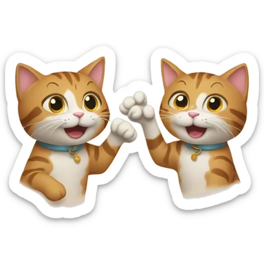 two cats celebrating sticker