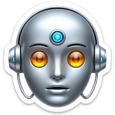 Create an emoji in which it is representing AI sticker
