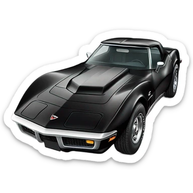 1972 black corvette  sticker