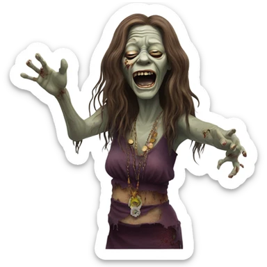  janis joplin zombie  dancing sticker