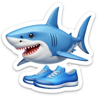 tiburón con zapatos azules sticker