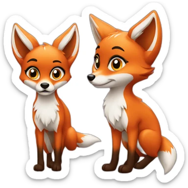sassy fox with long nails sticker