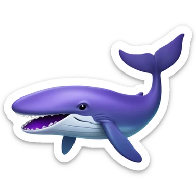 Blue whale purple, open mouth sticker