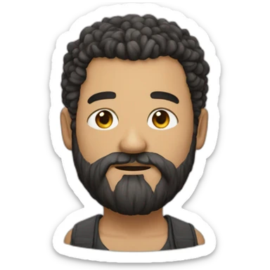 A heavy man reeds hair and beard, freckles and around face sticker