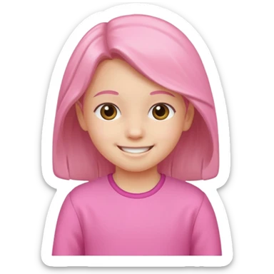 Criança sorrindo com roupas rosa  sticker