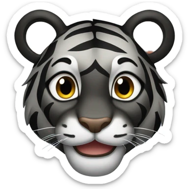 Black tiger with Disney ears sticker