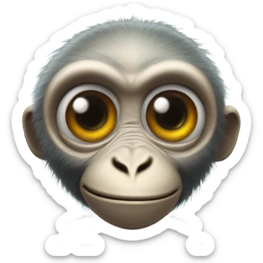 alien monkey with 3 eyes sticker