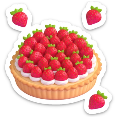 strawberry tart seen from above sticker