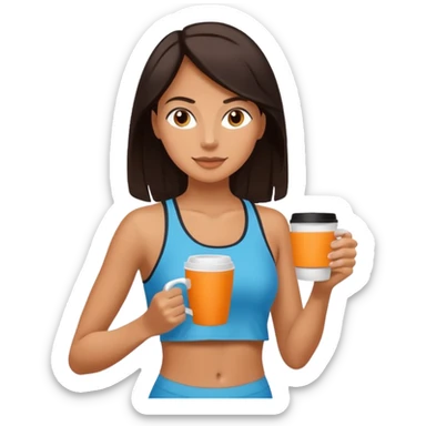 Morning Coffee Runner bwoman  sticker