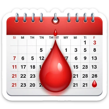 blood drop and calendar sticker