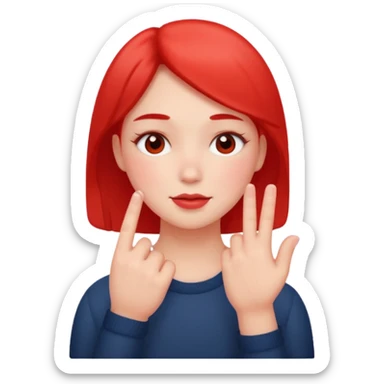 blushing with fingers sticker