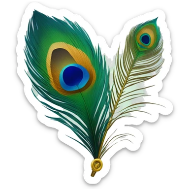 Peacock feather and lord Krishna sticker