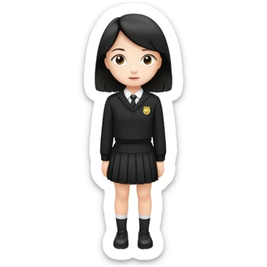 girl in black school uniform standing up sticker