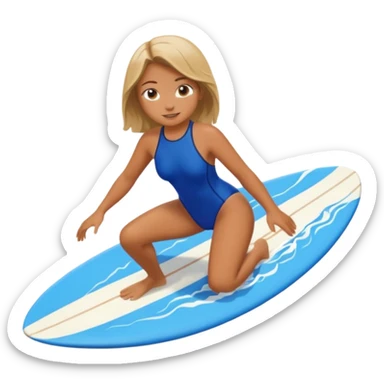girl is surfing sticker