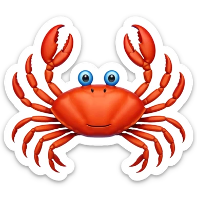 red crab and blue sprut are friends sticker