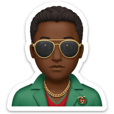 Gucci shades on black man sticker