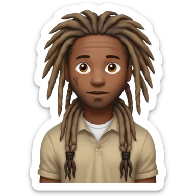 a somewhat strong black male with dreads standing up sticker
