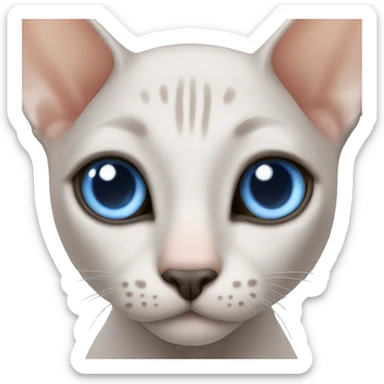 hairless cat with blue eyes sticker