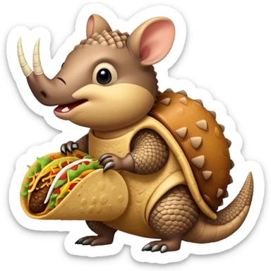 Armadillo eating a taco sticker