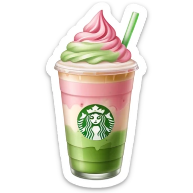 Ice latte strawberry Matcha  sticker