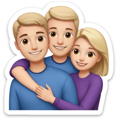 a loving couple and a friend sticker