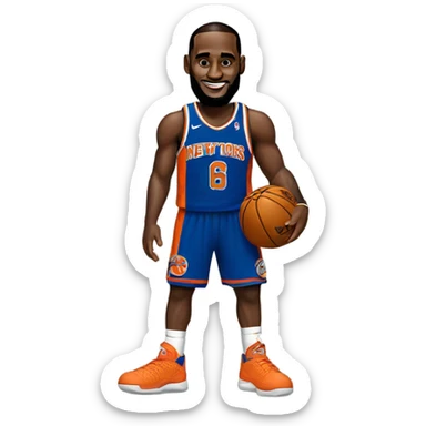 LeBron James wearing Knicks uniform sticker