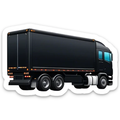 Black cyber Semi truck rear sticker