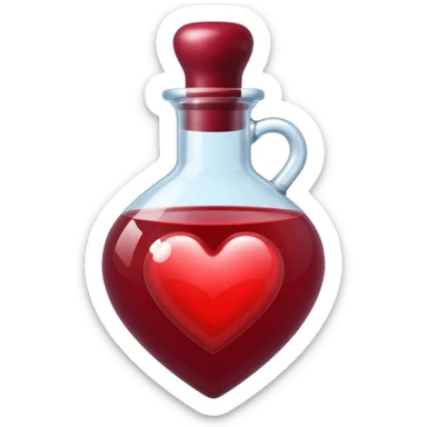 burgundy red heart shaped potion sticker