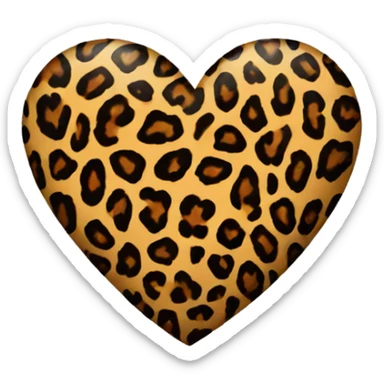 Leopard print heart sticker