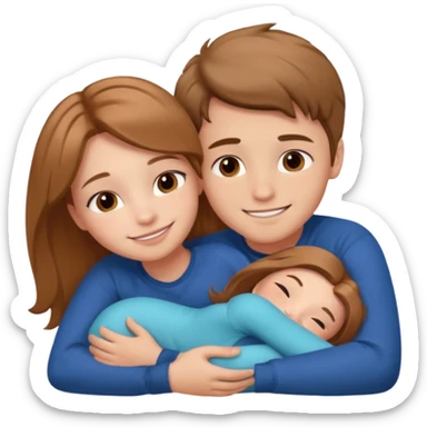 Boy and girl together close relationship cute Laying down hugging sticker