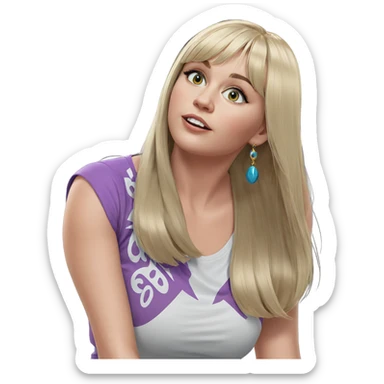 blonde girl with earrings sticker
