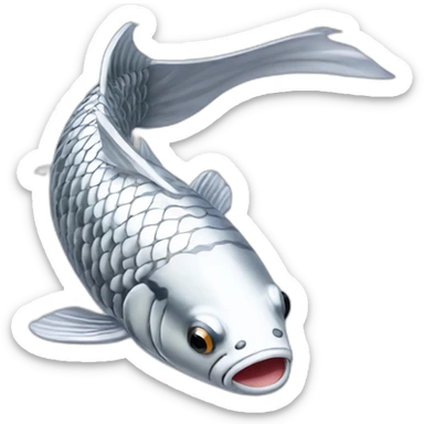 silver-koi-fish sticker