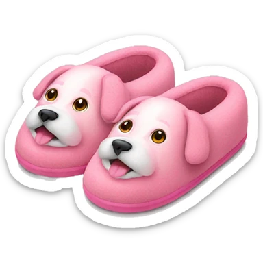 pink dog slippers  sticker