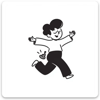 minimal and humorous silly doodle of poop dropping from a butt sticker