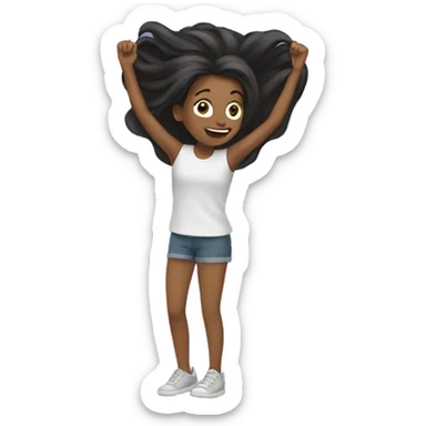 Girl flipping her hair sticker