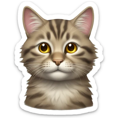 Fluffy tabby cat  sticker