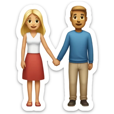 woman and man holding hands sticker