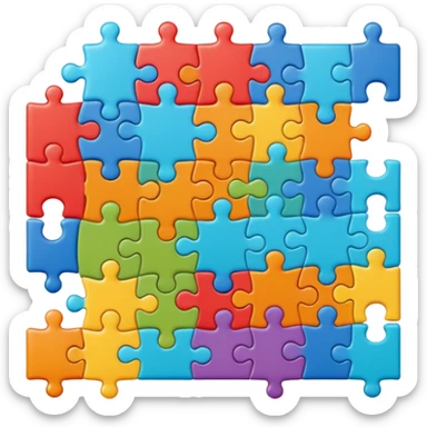 puzzle pieces fitting together on a screen sticker