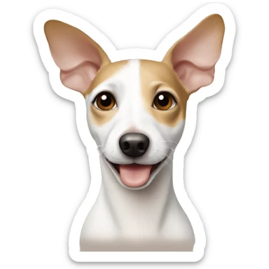 White and beige rat terrier make it kinda baby sticker
