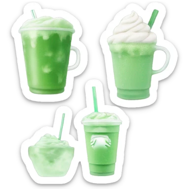 Green iced matcha with cold foam super aesthetic and cute Starbucks sticker