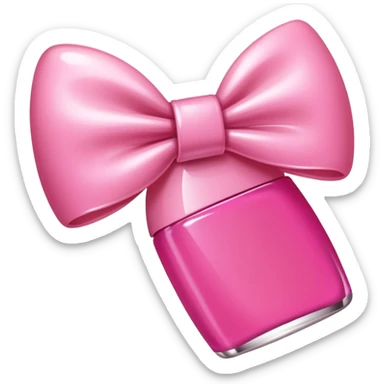 Nail Polish pink bow sticker
