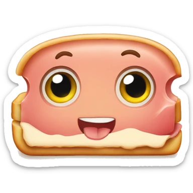 Ham sandwich cute eyes sticker