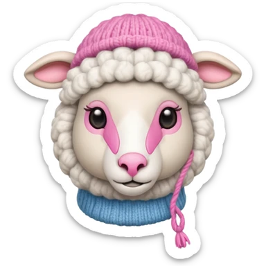 Sheep knitting a hat sticker