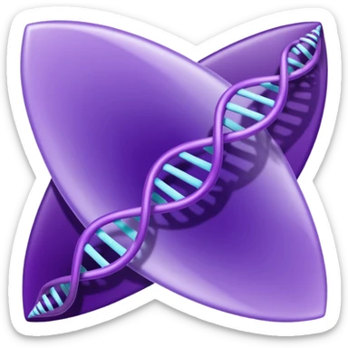 I want a DNA helix in the foreground. Background to be a rippled purple sheet. sticker