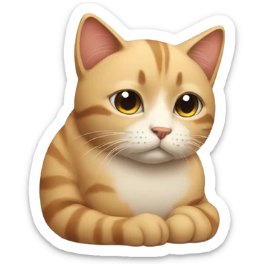 cat feel lonely and sad sticker