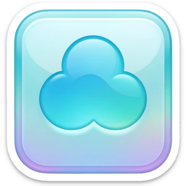 Iridescent pastel cyan formal elegant sophisticated cultured neat pretty beautiful nifty app icon sticker