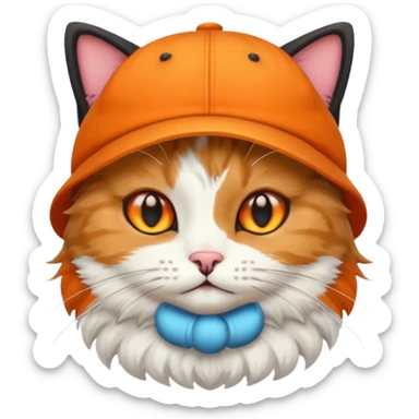 Cat wearing cap sticker